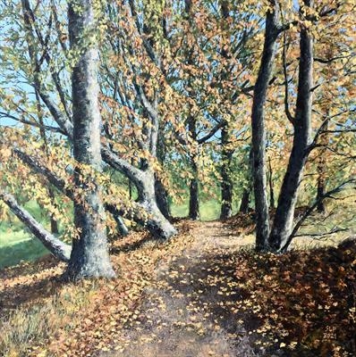 Autumn mix of beech and maple leaves by Steen Lersten Petterson, Painting