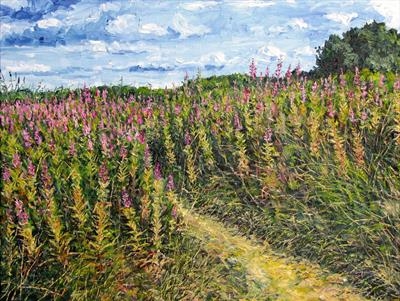 Footpath Through The Willowherbs by Steen Lersten Petterson, Painting, Oil on canvas